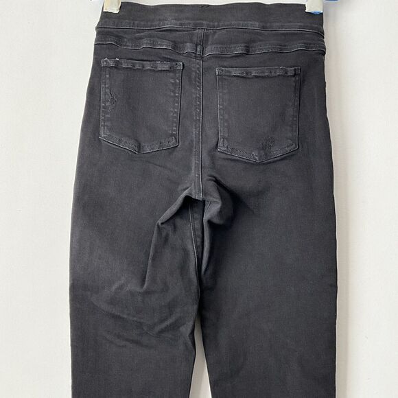 SPANX Jeans Women Size XS Vintage Black Distressed Skinny Raw Hem - Picture 10 of 12
